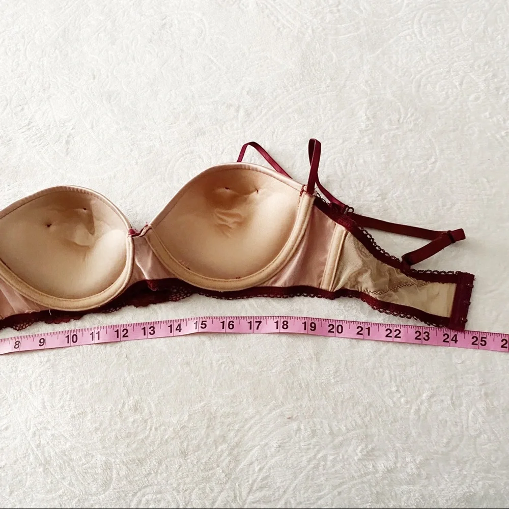 Gorgeous Burgundy & Nude Lace Bra